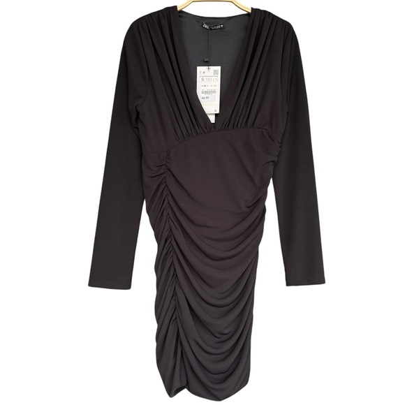 Zara Dresses & Skirts - ZARA Black Ruched Dress